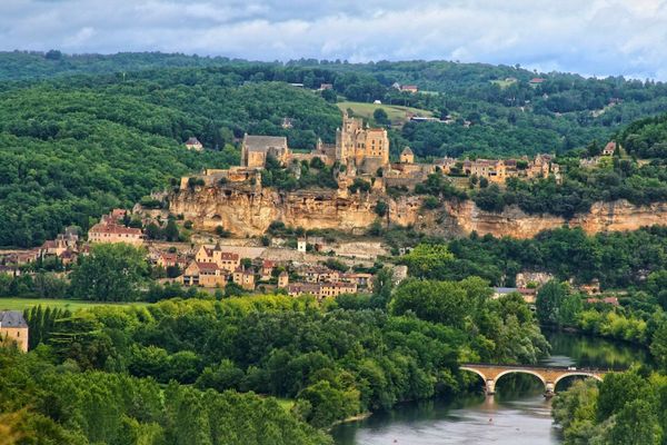 Village of Beynac in Dordogne from above